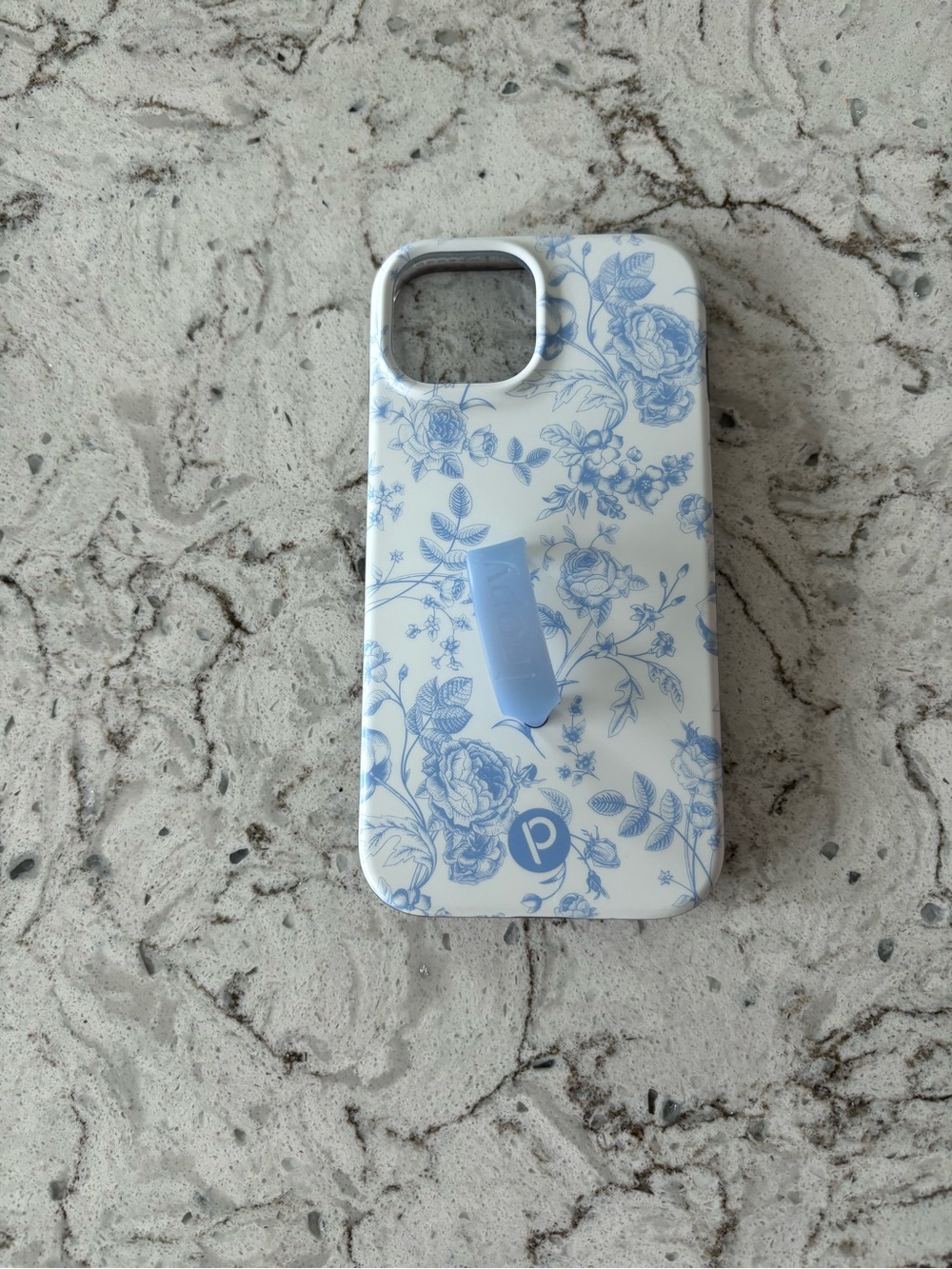 Floral Blue and White Protective Phone Case with Kickstand